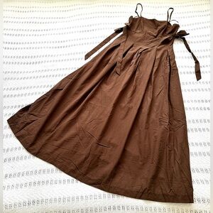 Francesca's Collections Chocolate bows midi Cotton Dress